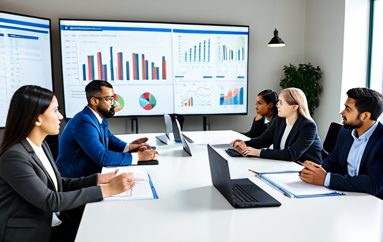 A professional group of diverse individuals, including male and female logistics experts and trainees, dressed in modest business casual attire, engaged in a focused learning session. They are gathered around a modern conference table in a well-lit training room, looking at a large screen displaying complex supply chain flowcharts. The atmosphere is collaborative and professional. Perfect anatomy, correct proportions, natural pose, well-formed hands, proper finger count, natural body proportions, professional photography, high resolution, fully clothed, appropriate attire, modest clothing, safe for work, appropriate content, professional.