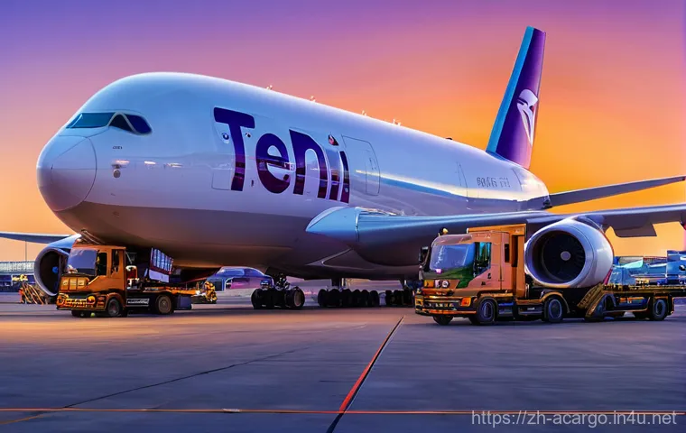 항공화물 산업의 주요 플레이어 분석 - **Prompt 1: Global Air Cargo Giants in Action**
"A panoramic view of a massive, bustling interna...