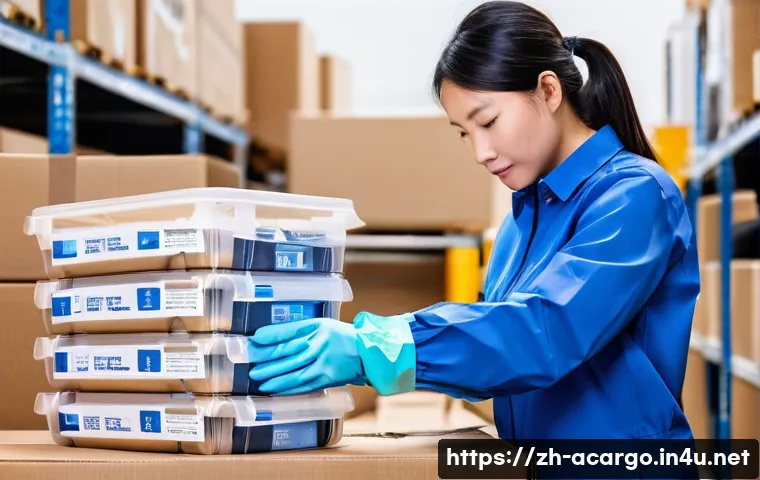 항공화물 운송의 에티켓과 매너 - **Prompt 1: Meticulous Packaging for Fragile Electronics**
    A bright, clean, and organized packin...