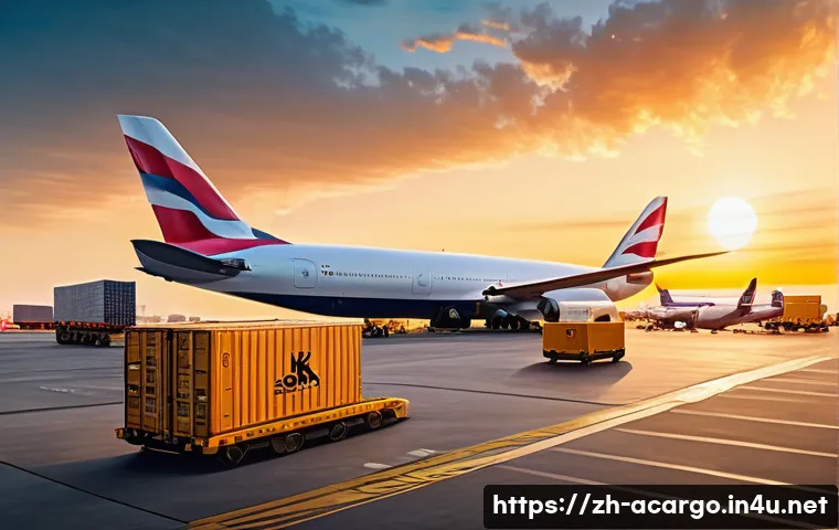 항공화물 실무 인터뷰 준비 가이드 - **Prompt:** A bustling, dynamic air cargo logistics hub at dawn, showcasing the rapid pace of global...