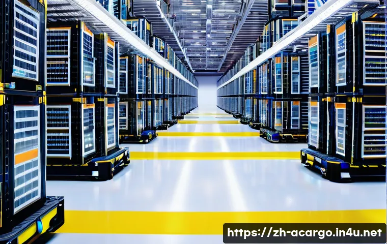 항공화물 관련 최신 기술 동향 - **Prompt: Smart Air Cargo Warehouse Automation**
    "A meticulously clean and futuristic automated ...