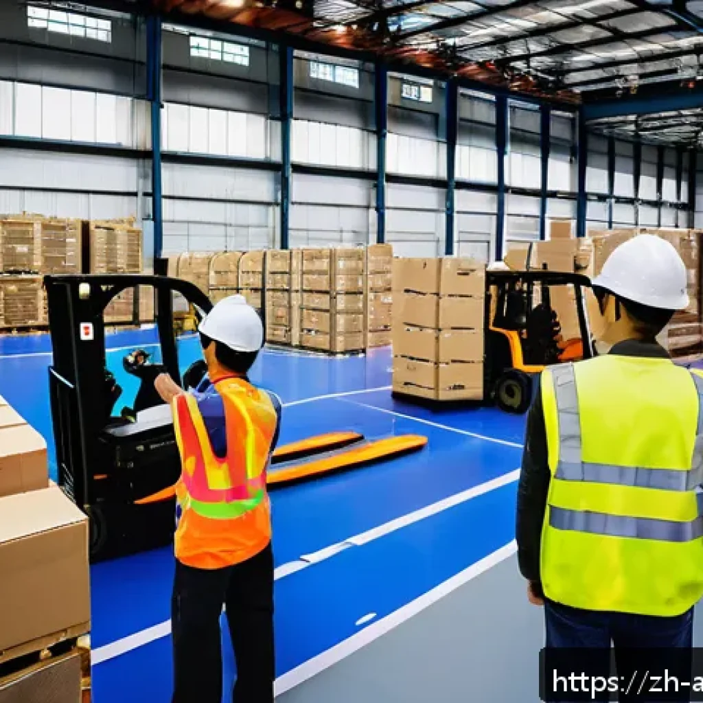 항공화물 실무 사례 분석 - A modern air cargo warehouse scene showcasing neatly organized modular packaging boxes designed for ...