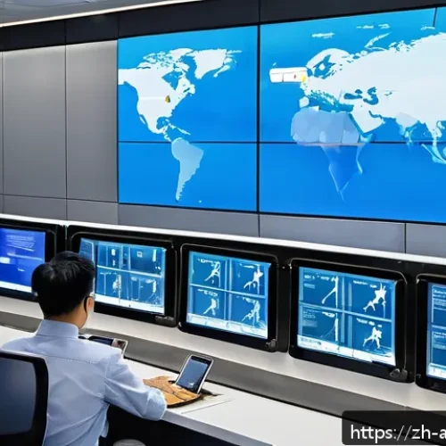 항공화물 전문가의 자기 계발 전략 - A detailed, modern air cargo operations control room scene in a busy international airport, showing ...