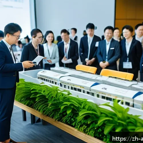 항공화물 이직 준비 체크리스트 - An industry networking event held in a modern conference hall with professionals from the aviation c...